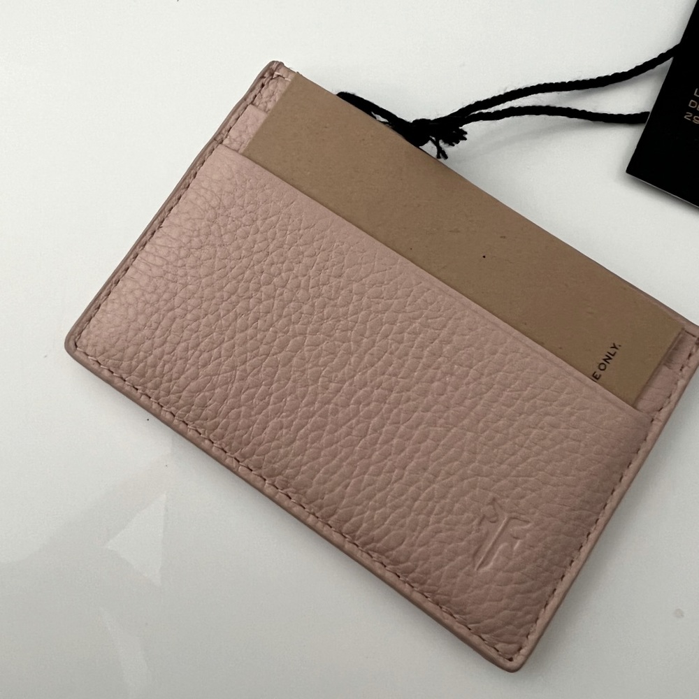 Frye leather blush pink card carrier